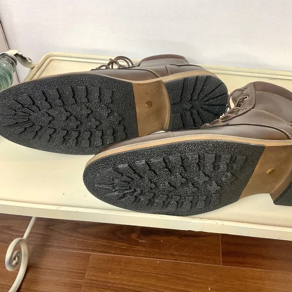 JF J. Ferrar Riverside Brown Comfort Moto Combat Ankle Lace-Up Boot Men's sz 13M - Picture 10 of 13